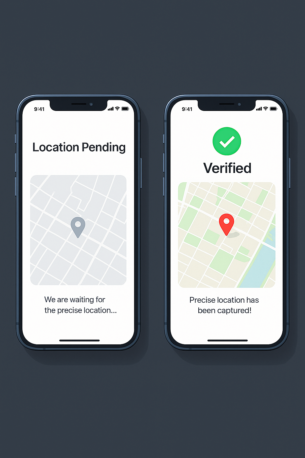 Geo-tagged proof example with location verification